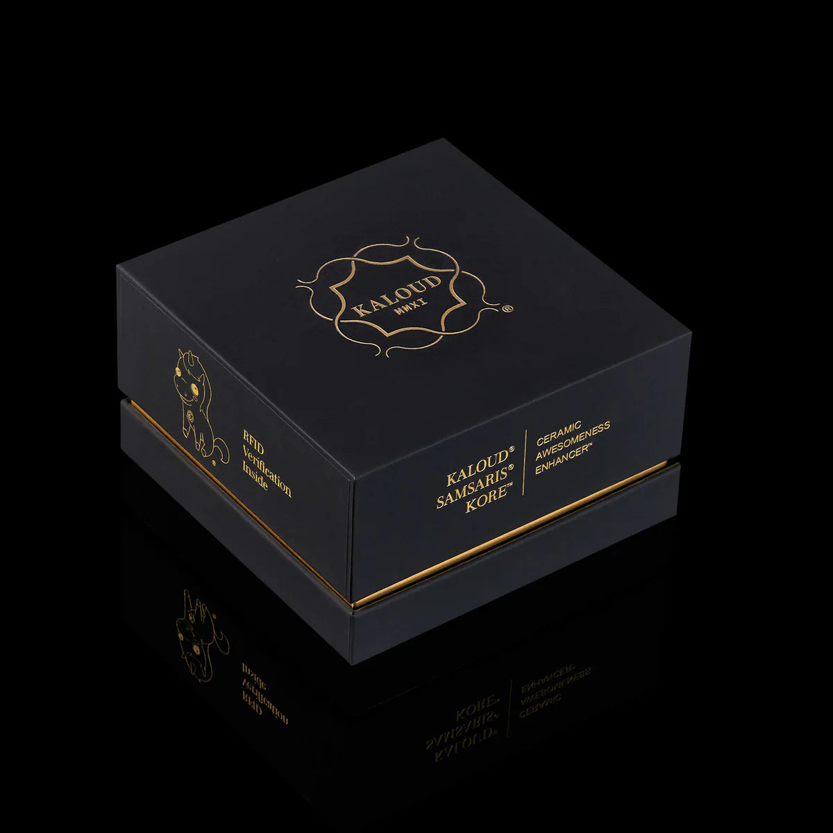 Kaloud Samsaris Kore Qì Short red clay shisha bowl premium black and gold gift box with RFID verification