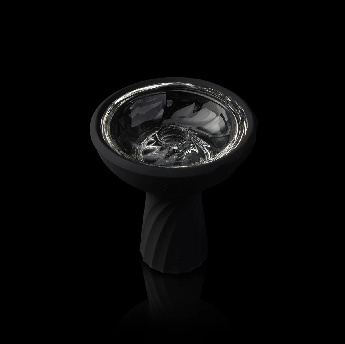 Kaloud Samsaris Vitria III borosilicate glass hookah bowl angled view showing glass core and silicone housing, image 9 of 12