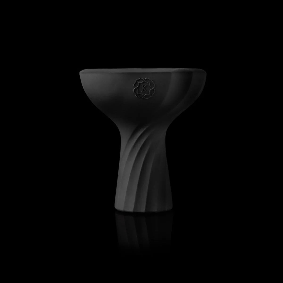 Kaloud Samsaris Vitria III glass hybrid shisha bowl front profile with silicone housing and K emblem, image 11 of 12