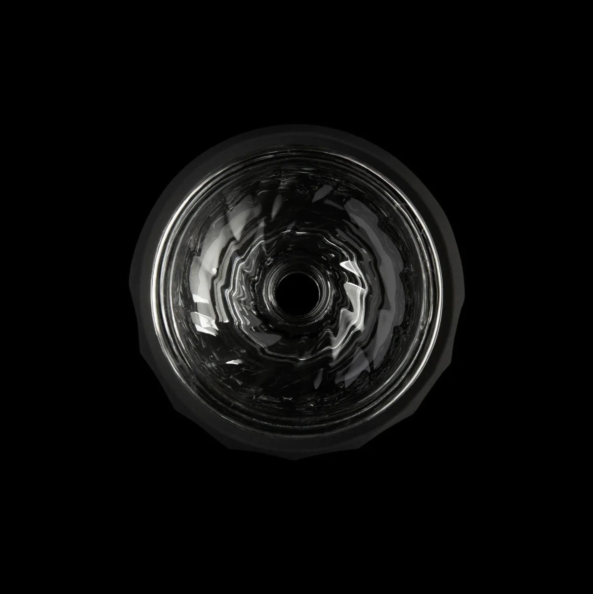 Top-down view of Kaloud Samsaris Vitria III borosilicate glass phunnel bowl showing individual flavour chambers, image 5 of 12