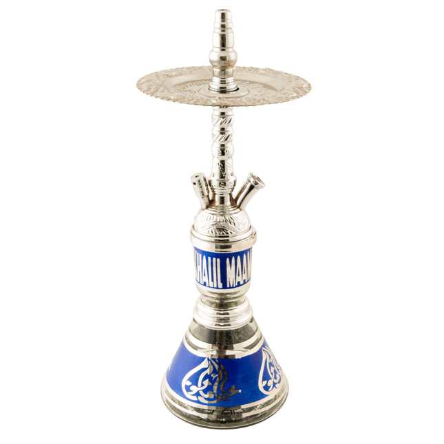 Khalil Mamoon Balha Safari Silver Blue 22" Hookah Shisha | The Premium Way