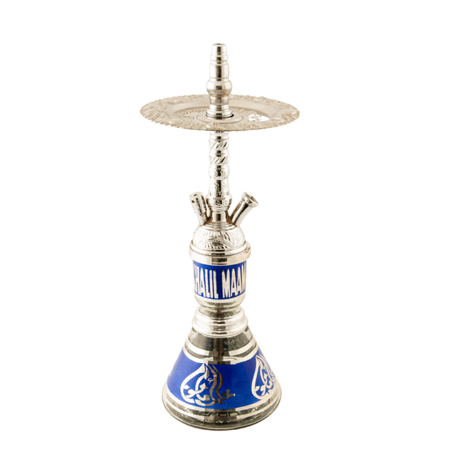 Khalil Mamoon Balha Safari Silver Blue 22" Hookah Shisha | The Premium Way