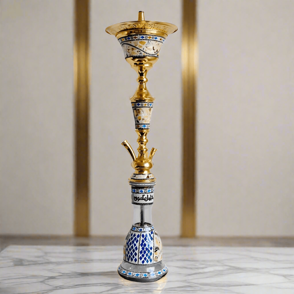 Khalil Mamoon Ice Chiller – Gold 80 cm (KM - 113115) Shisha | The Premium Way