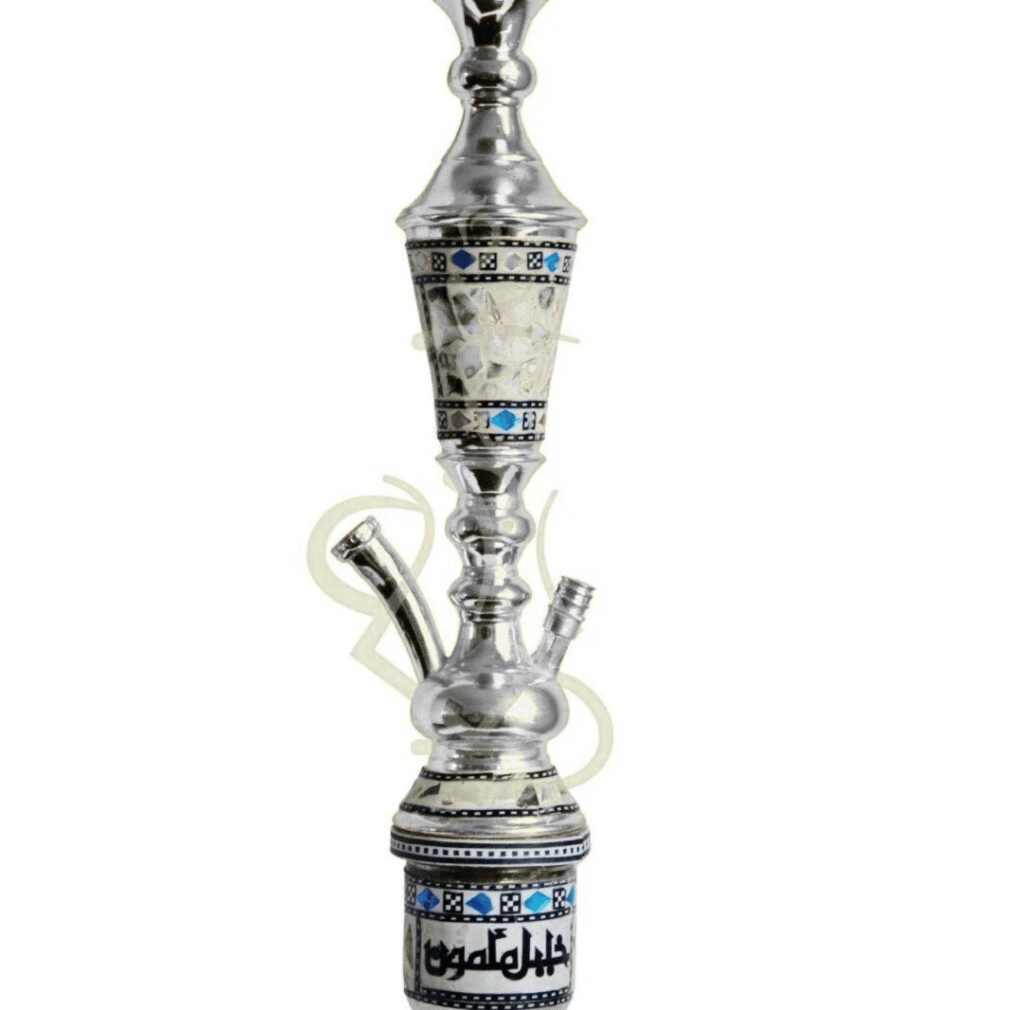 Khalil Mamoon Ice Chiller Hookah – Silver 80cm Shisha | The Premium Way