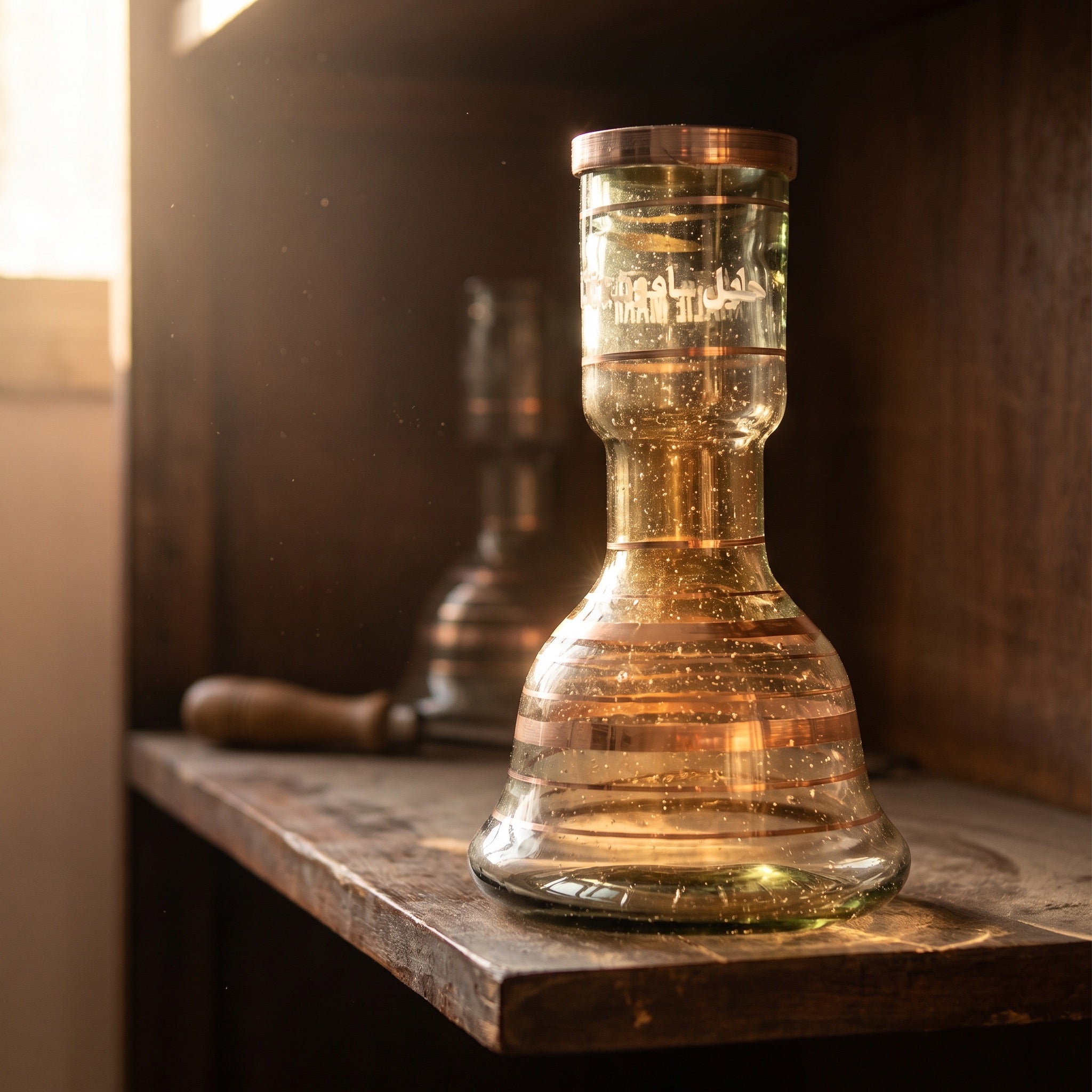 Khalil Mamoon Mini Beast silver stripe base glowing in late-afternoon Cairo workshop light, The Premium Way