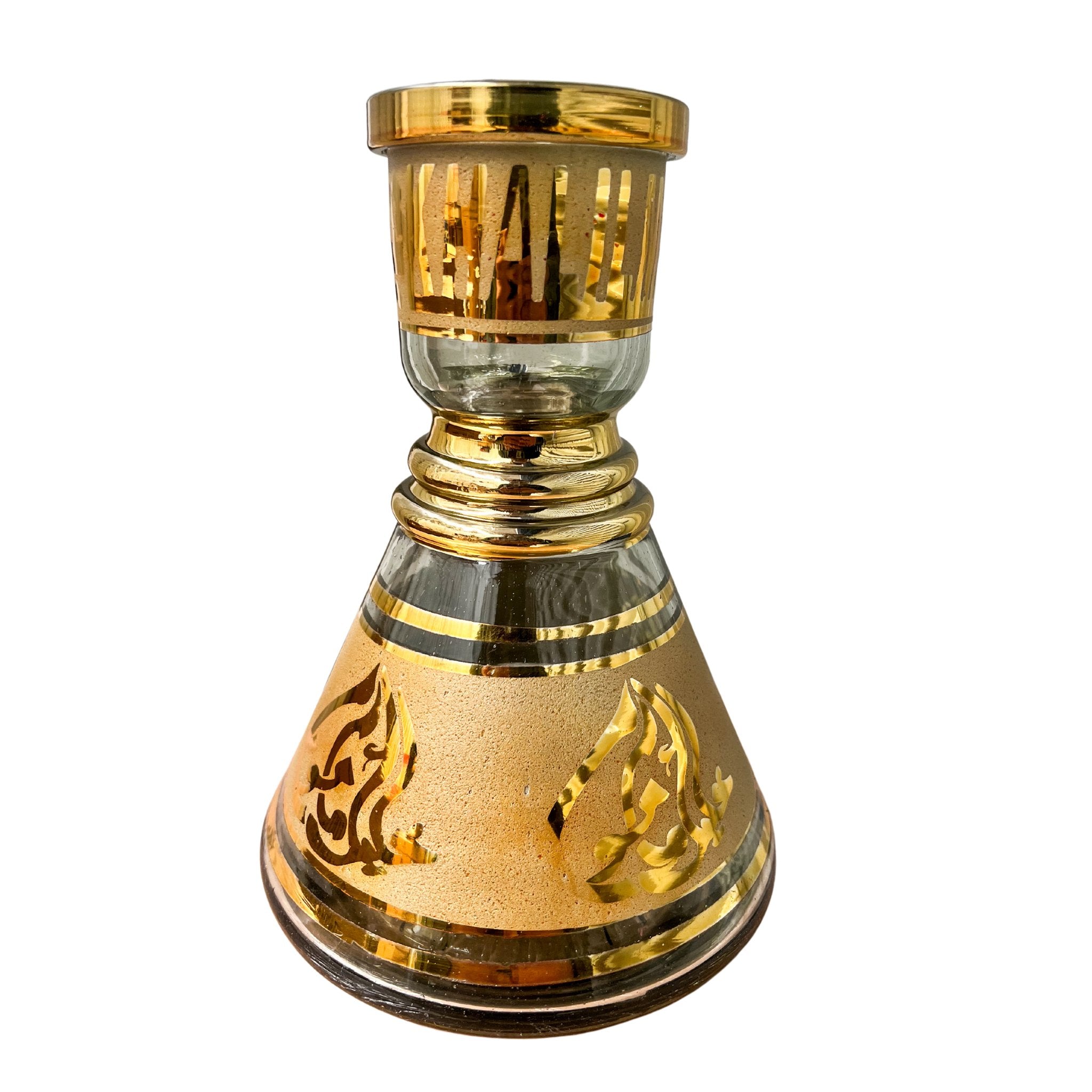Khalil Mamoon Small Lux 25 cm glass hookah base with gold detailing