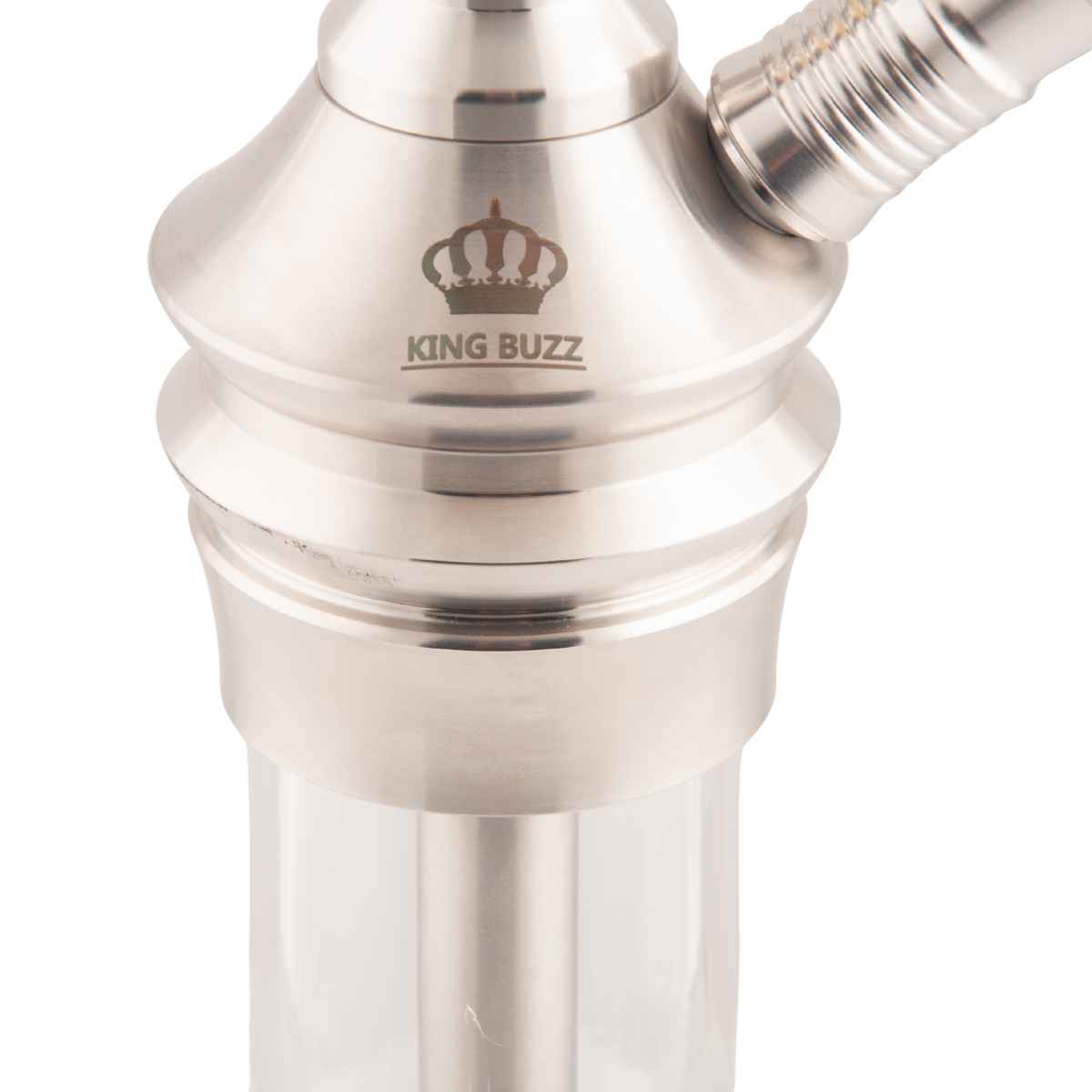 King Buzz Amber Storm hookah stainless base with King Buzz crown logo — The Premium Way, image 9 of 15
