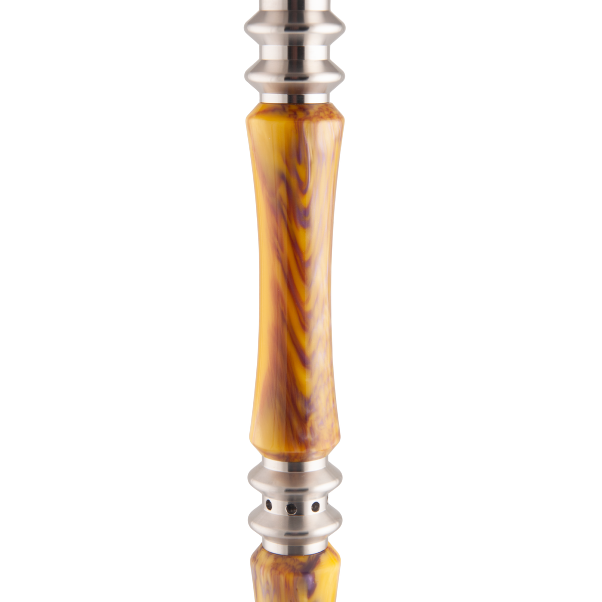 King Buzz Amber Storm hookah amber acrylic stem section with stainless connectors — The Premium Way, image 15 of 15