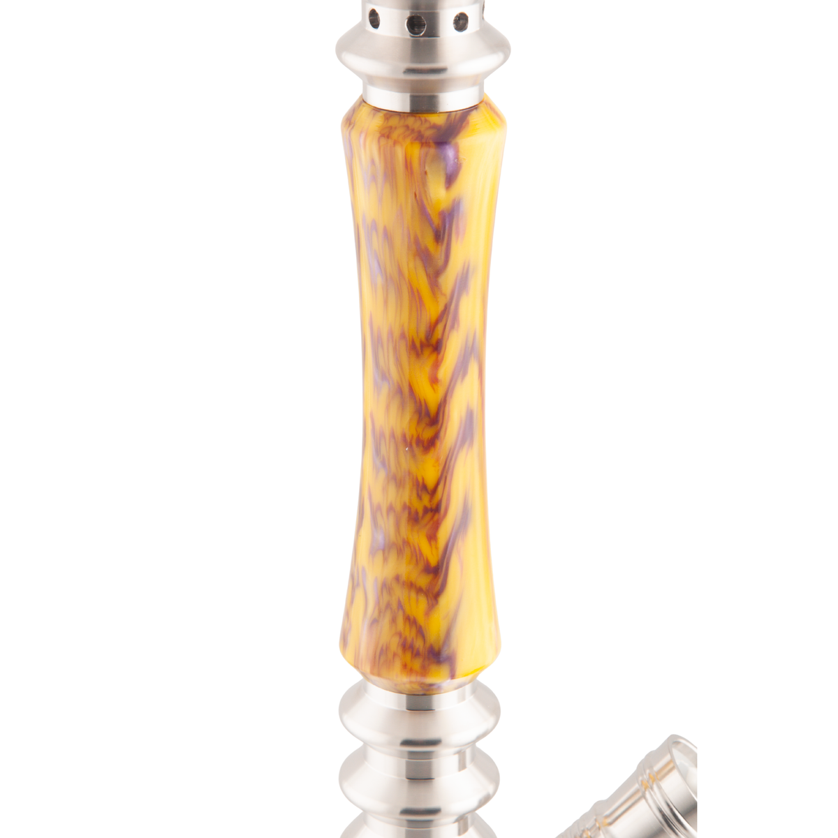 King Buzz Amber Storm hookah amber and violet swirl stem pattern detail — The Premium Way, image 14 of 15