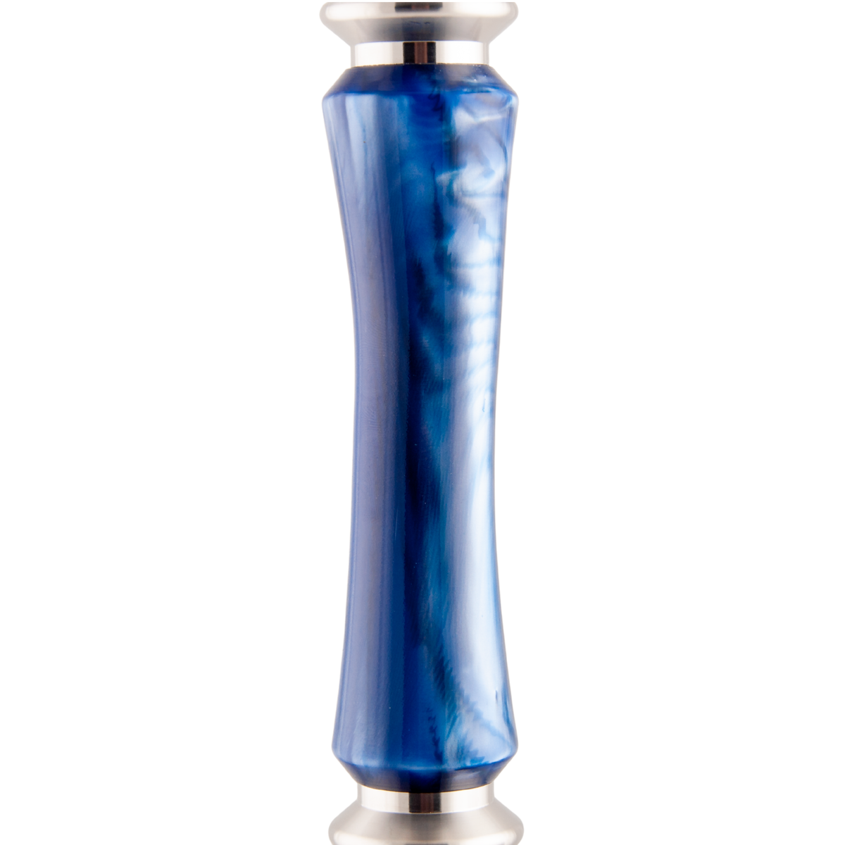 King Buzz Sapphire Tide hookah cobalt blue swirl acrylic stem close-up — The Premium Way, image 8 of 13