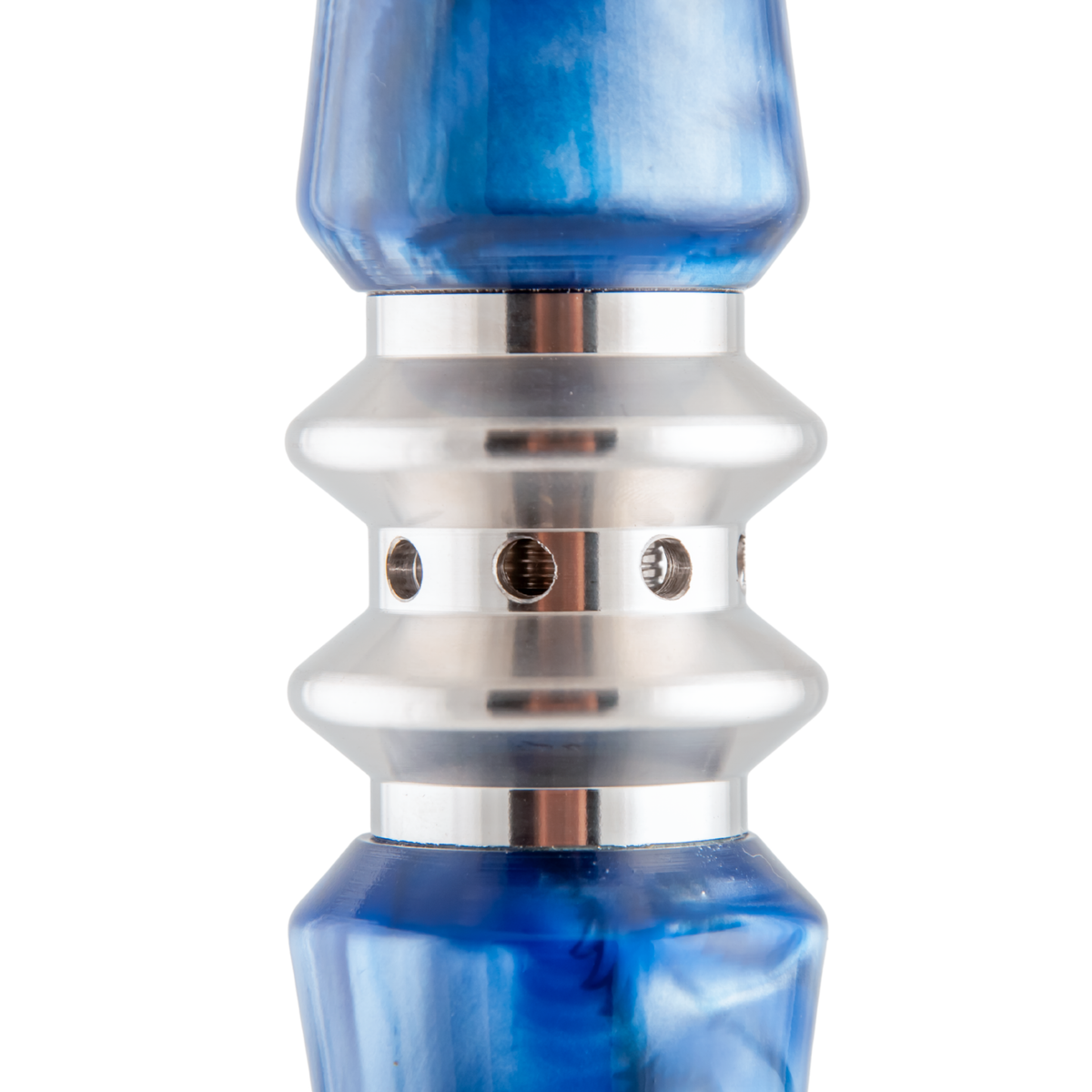 King Buzz Sapphire Tide hookah stainless connector ring and blue acrylic detail — The Premium Way, image 9 of 13