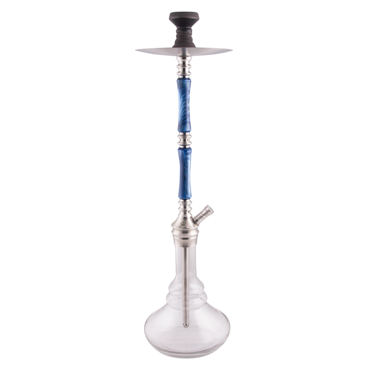 King Buzz Sapphire Tide 95cm German-style stainless steel hookah blue swirl stem — The Premium Way, image 2 of 13