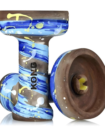 Kong Phunnel Space Blue Hookah Bowl Front View – Premium Ceramic Shisha Bowl by The Premium Way
