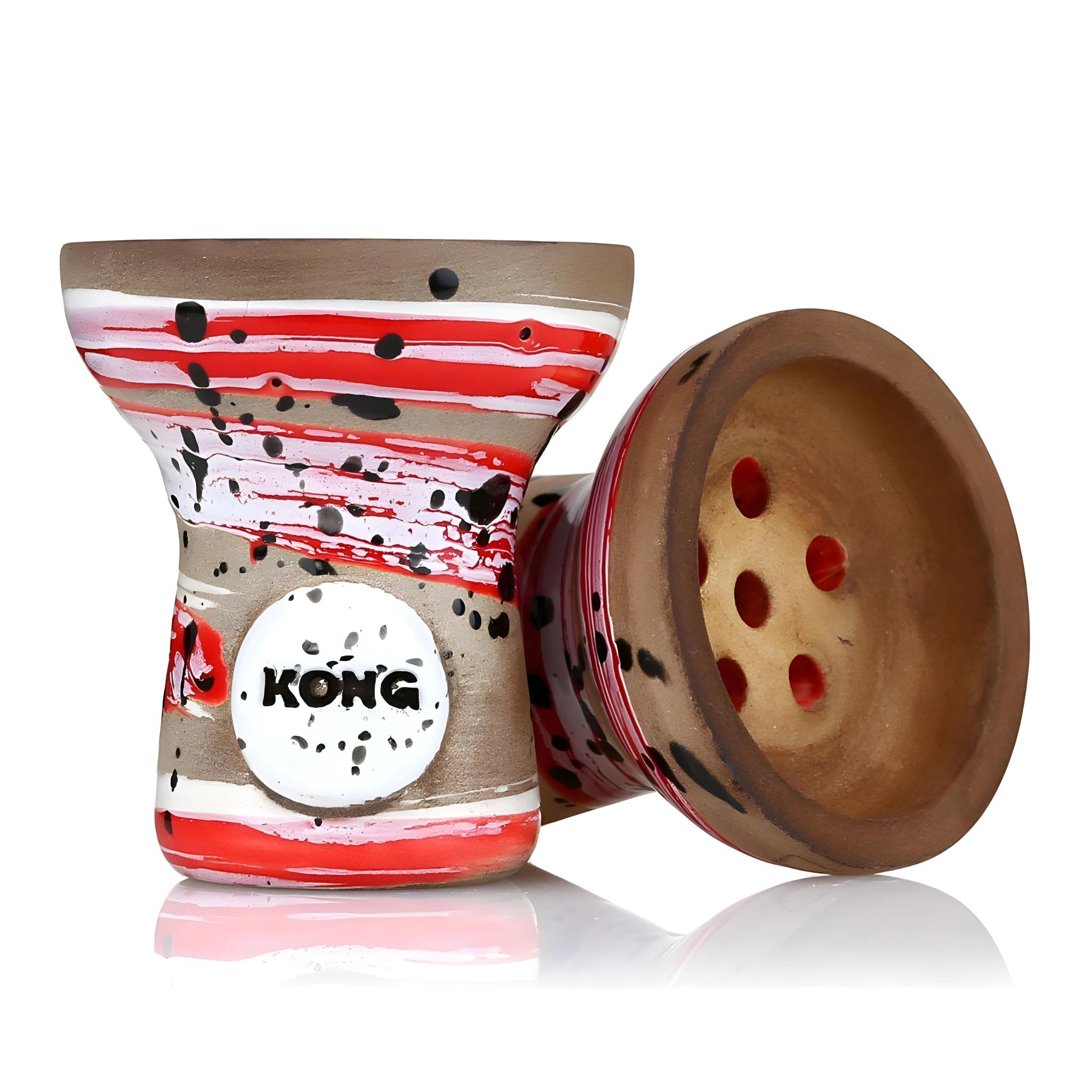 Close-up view of the Kong Turkish Boy Red Clay Hookah Bowl, showcasing its intricate design and high-quality clay craftsmanship.