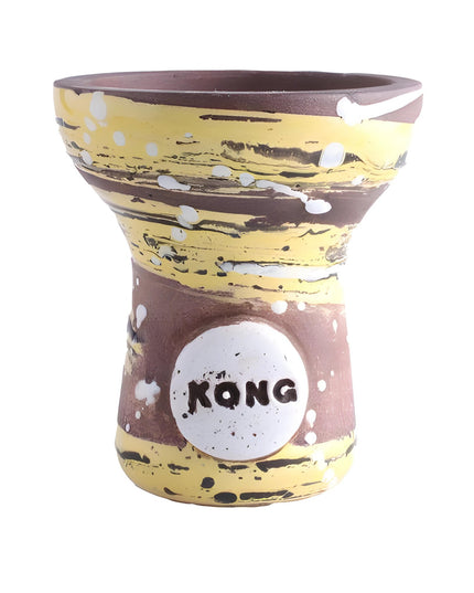 Detailed view of Kong Turkish Boy Yellow Hookah Bowl, illustrating the intricate design and quality craftsmanship.