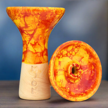 Moon - Moon Killer Marble Orange-Red Phnnel Hookah Bowl - The Premium Way