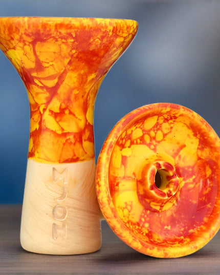Moon - Moon Killer Marble Orange-Red Phnnel Hookah Bowl - The Premium Way