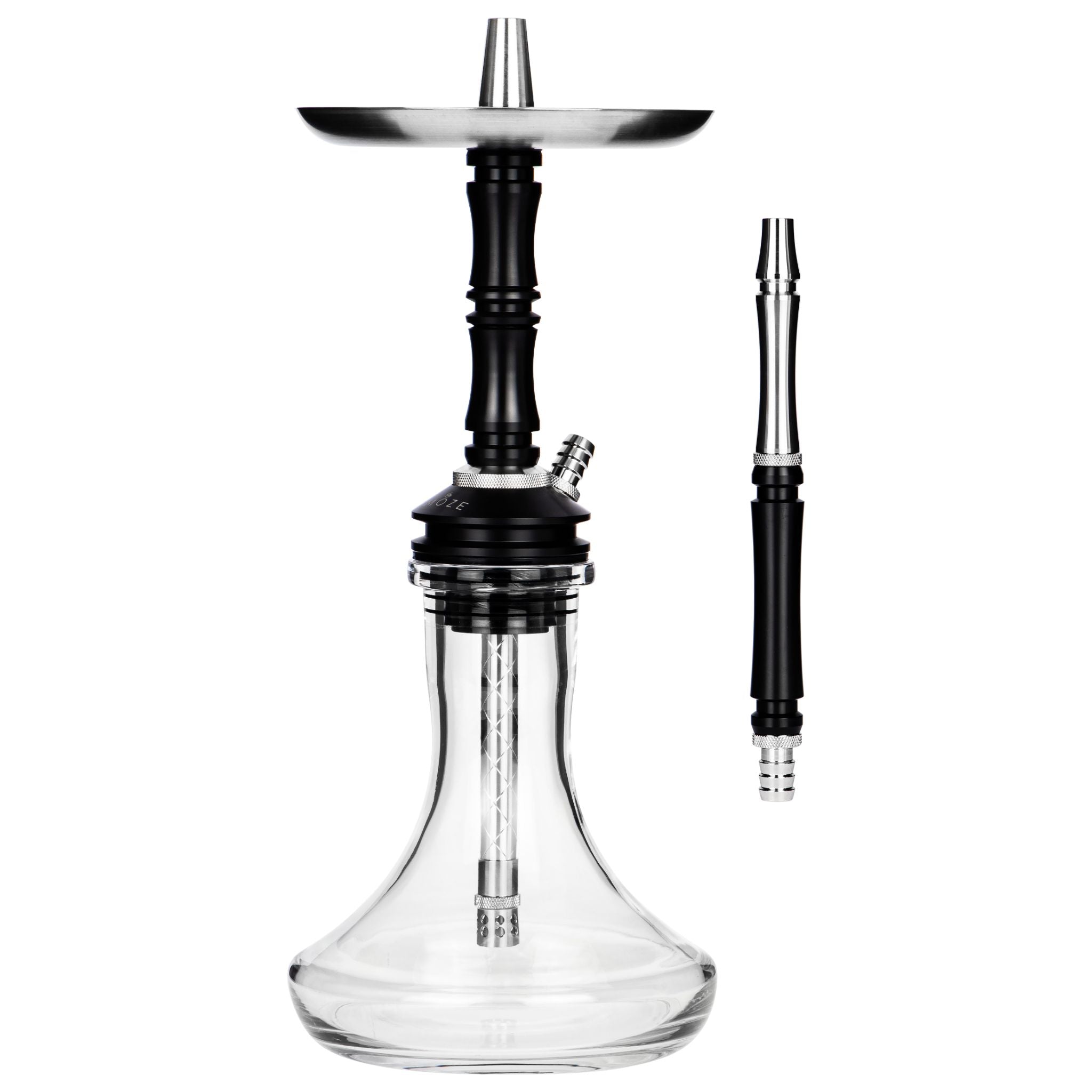 Moze Breeze Two Shisha Original Black – Full Assembled Modern Hookah Pipe with Glass Vase