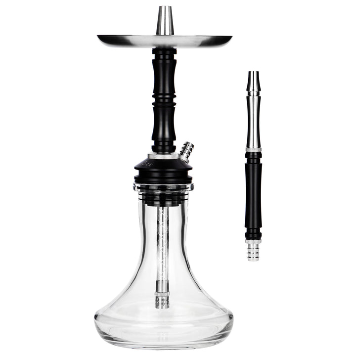 Moze Breeze Two Shisha Original Black – Full Assembled Modern Hookah Pipe with Glass Vase