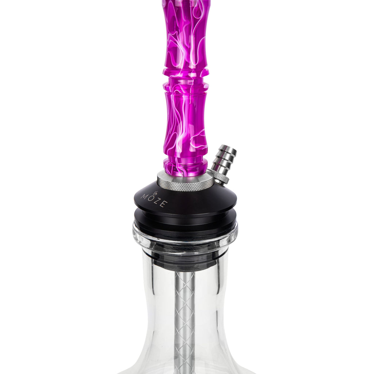 Moze Breeze Two Shisha Wavy Purple – Variable Blow-Out Valve and Glass Vase Connection, image 3 of 6