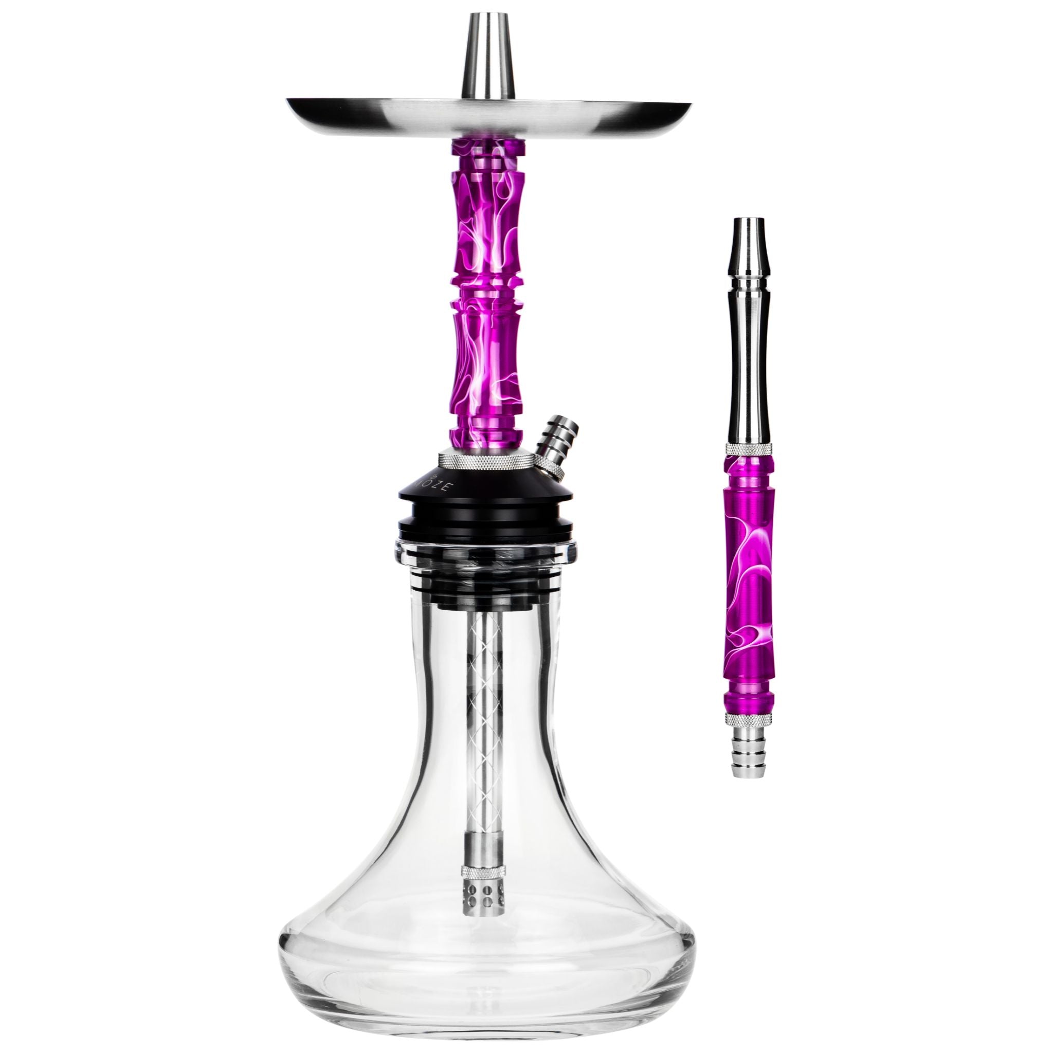 Moze Breeze Two Shisha Wavy Purple – Full Assembled Modern Hookah Pipe with Jewel-Tone Resin Sleeve