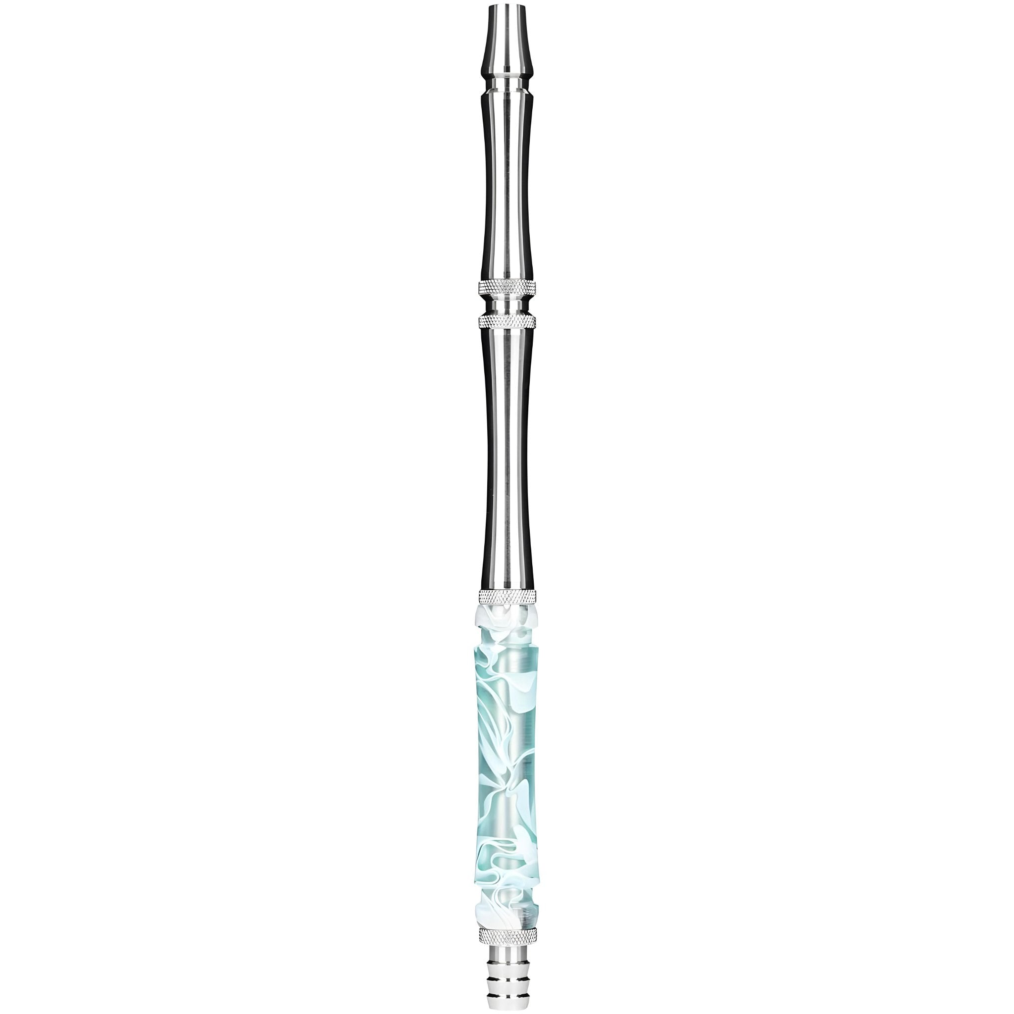 Moze Stainless Steel Mouthpiece with Wavy Mint Epoxy Resin - Full View