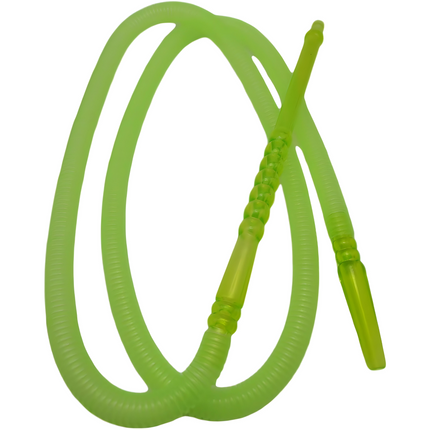 Neon green disposable hookah hose by The Premium Way, ensuring a bright and hygienic shisha session.