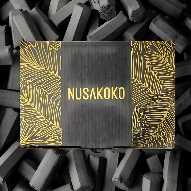 Elegant Display of Nusakoko Shisha Charcoal Hexagons - Craft Your Hookah Moments with The Premium Way