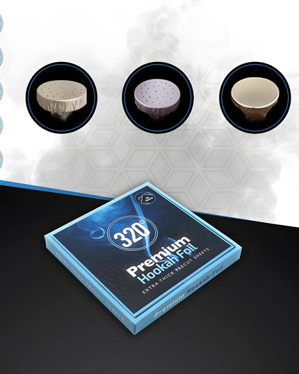 Shisha Bowl Ready with 320° Premium Foil Sheets for Optimal Heat Distribution