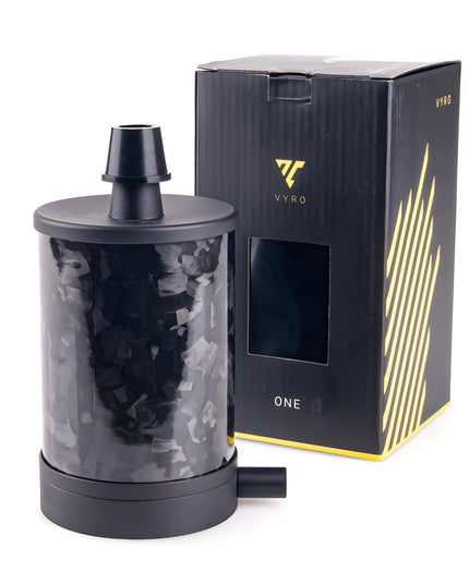 VYRO One V2 Forged Black shisha with box packaging