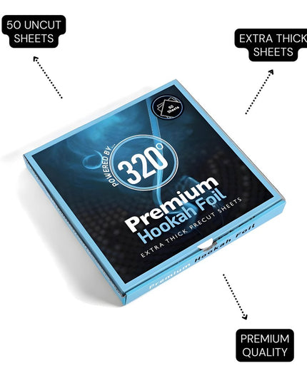 320° - 320° Heavy Duty Hookah/Shisha Foil Sheets (Pre-Cut) - The Premium Way
