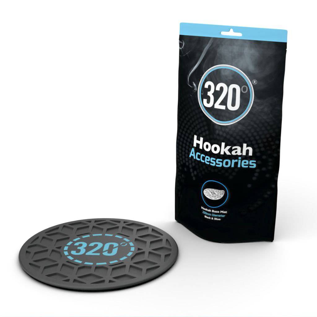 Black and blue 230 mm hookah base mat with cube pattern, image 15 of 15