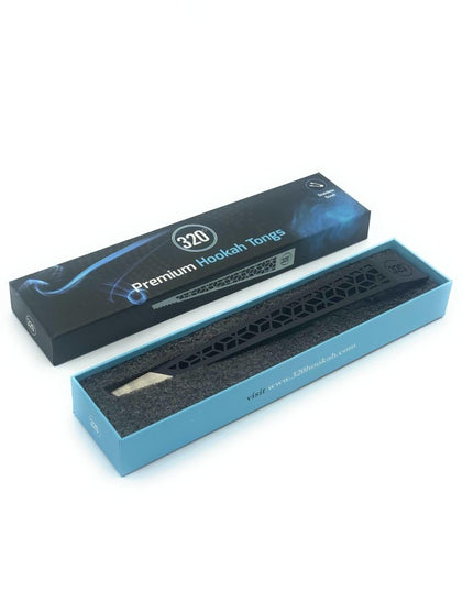 320° - 320° Shisha Stainless Steel Tongs - Black - The Premium Way