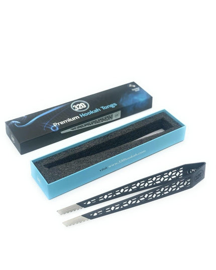 320° - 320° Shisha Stainless Steel Tongs - Black - The Premium Way