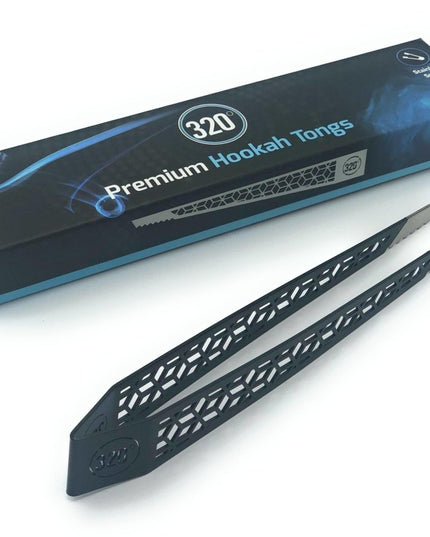 320° - 320° Shisha Stainless Steel Tongs - Black - The Premium Way