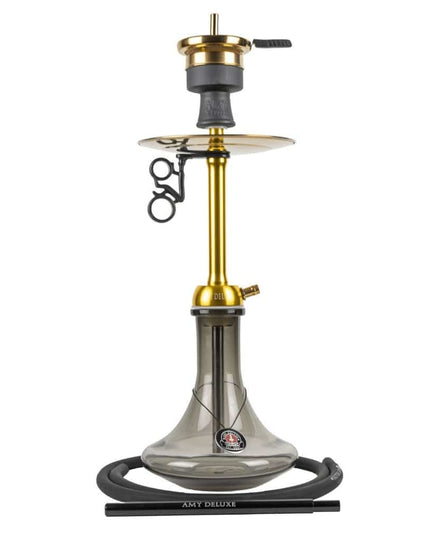 Amy Deluxe - Amy Deluxe - Alu Sleek S Gold Black Hookah - The Premium Way