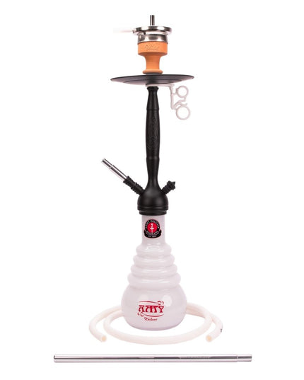 Amy Deluxe - Amy Deluxe - Cityscape 690 Black on White Hookah Set - The Premium Way