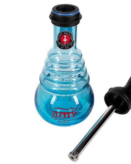 Amy Deluxe - Amy Deluxe - Cityscape 690 Black on White Hookah Set - The Premium Way