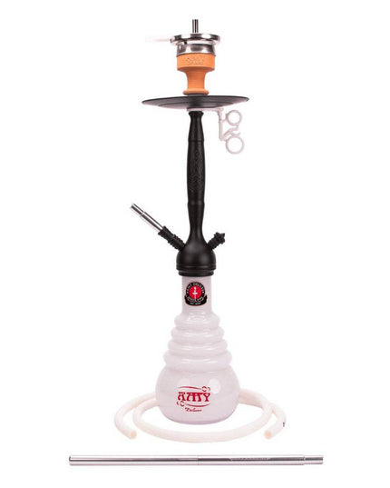Amy Deluxe - Amy Deluxe - Cityscape 690 Black on White Hookah Set - The Premium Way