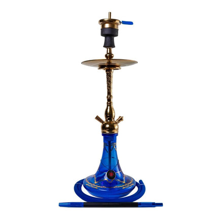 Amy Deluxe - Amy Deluxe - Gold Blue Jamilah 118.01 Single Hose Hookah Set - The Premium Way