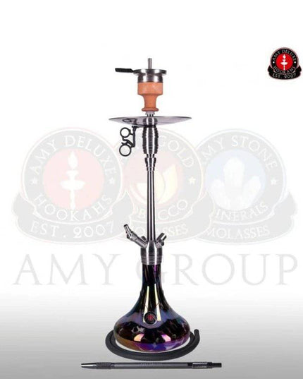 Amy Deluxe - Amy Deluxe - Large Rainbow Black Shisha Kit SS05 Feather Steel - The Premium Way