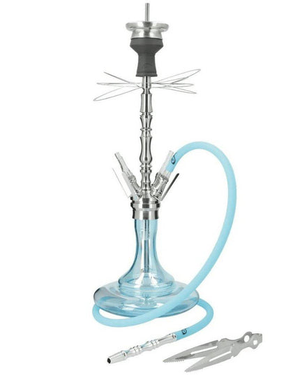 ARYF - ARYF Gloria 4 Shisha Multi-Hose Shiny Blue Complete Kit - The Premium Way