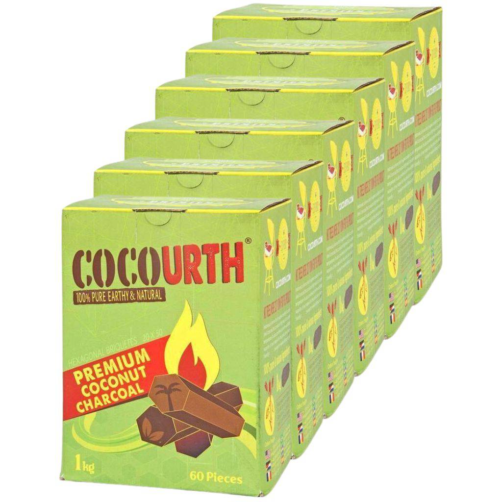 Cocourth - Cocourth Hexagon Coconut Shisha Charcoal - 60 Pieces - The Premium Way