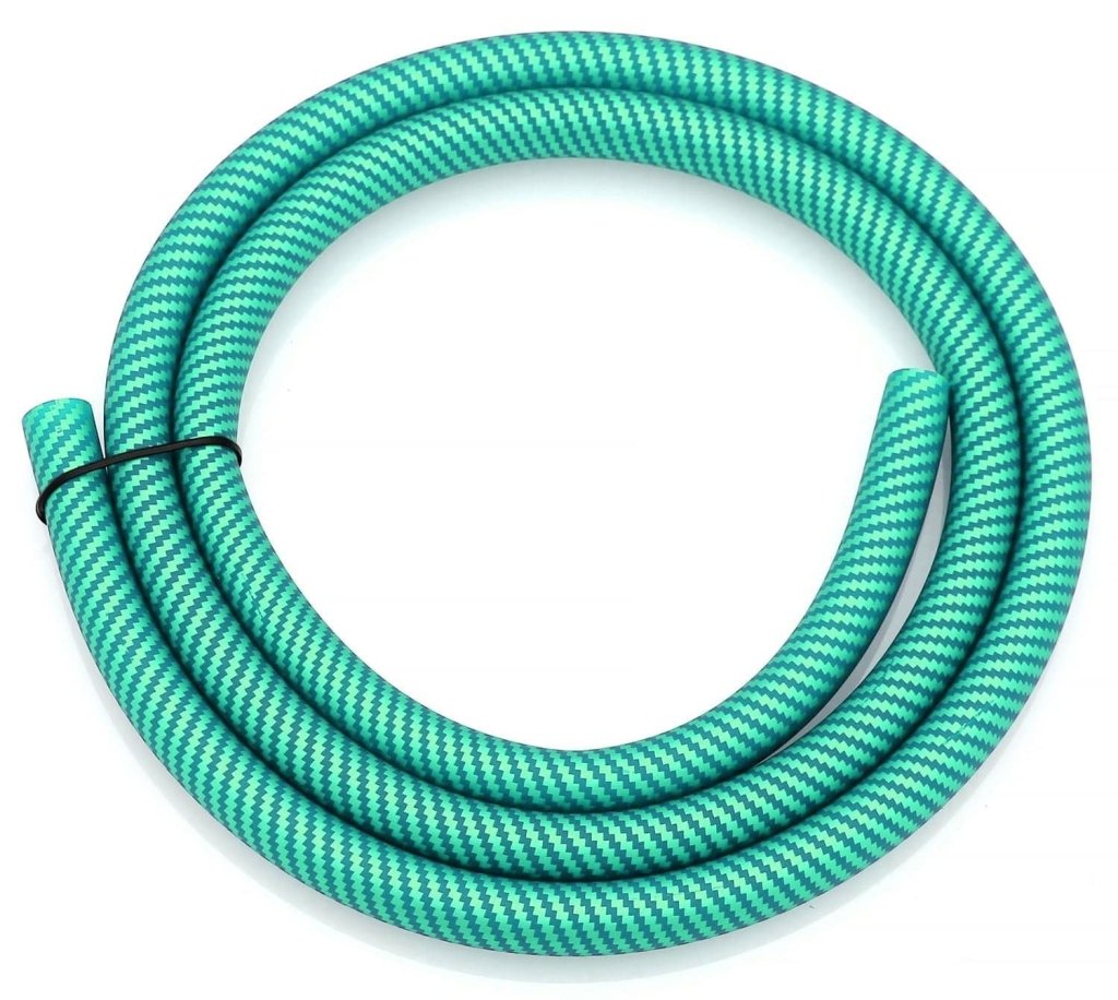 Essentials - Essentials Shisha Green Silicone Matt Carbon Hose - The Premium Way