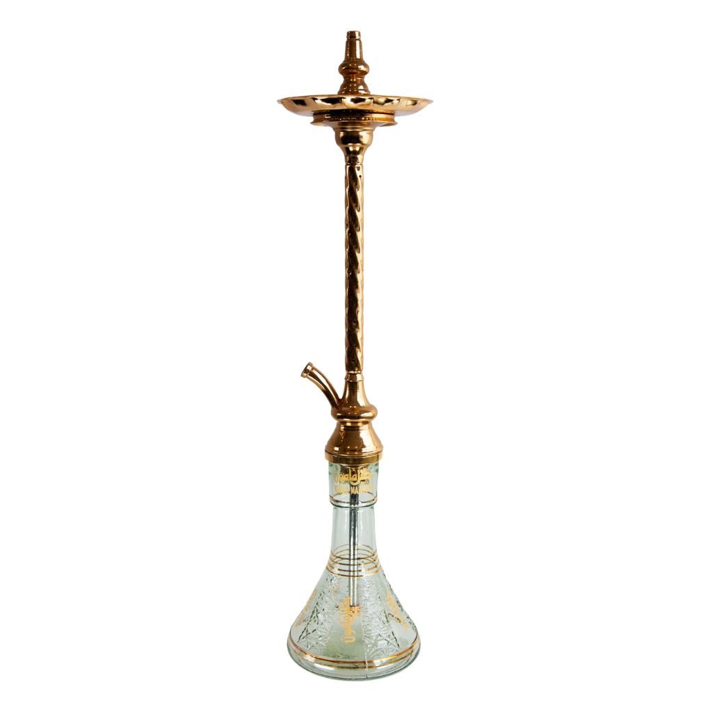 Gold Khalil Mamoon New Halazone 90 cm skinny-stem hookah with glass base
