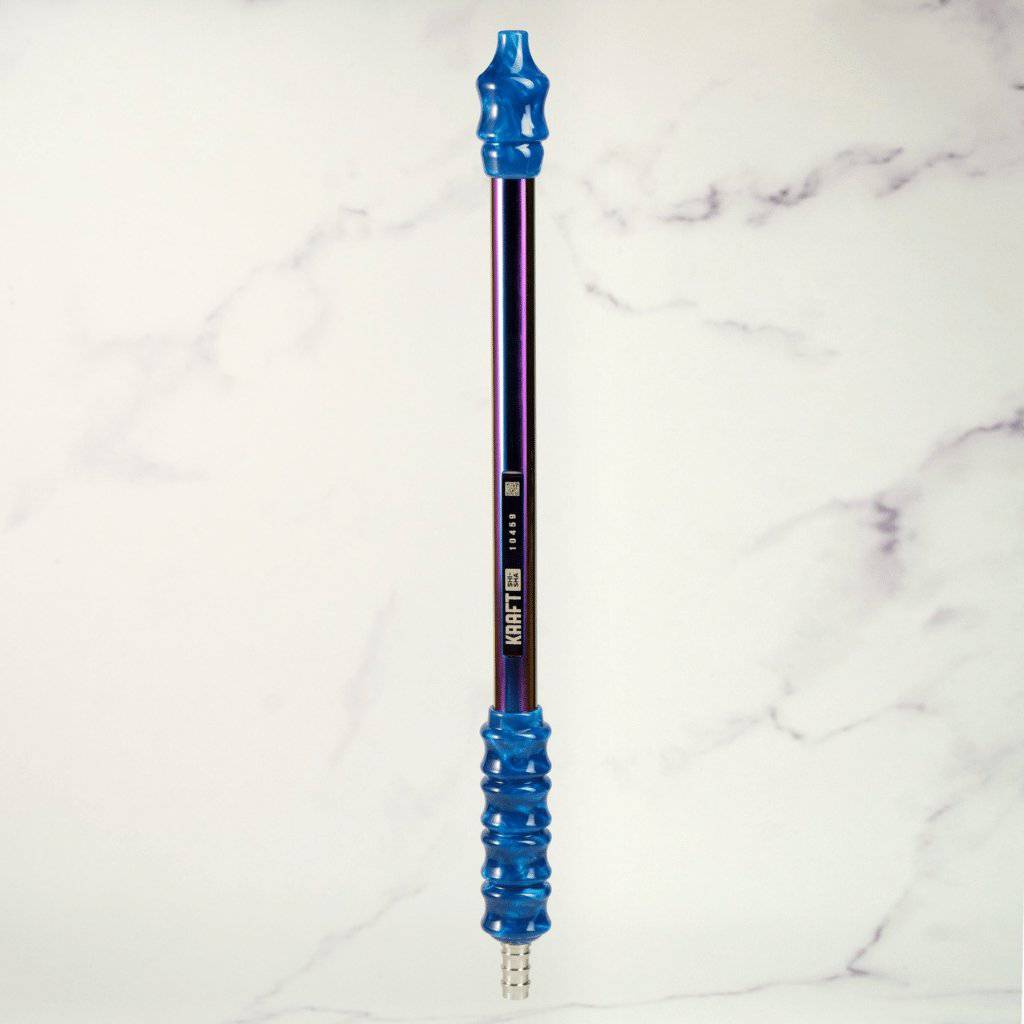 Kraft Shisha - Kraft Shisha Handle - Rainbow Titanium with Blue Handles - The Premium Way