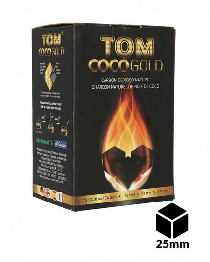 TOM - Tom Coco 25mm Gold Charcoal Cubes - The Premium Way